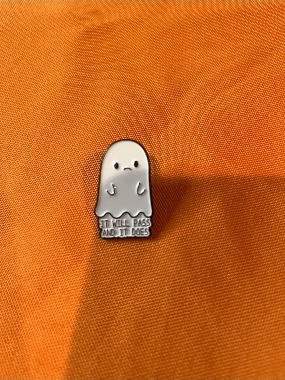 White Ghost Enamel Pin - Inspirational Pet Accessory